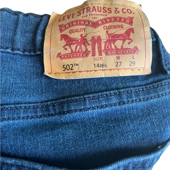 Levi's 502 women’s size 14 regular Classic Straight Blue Jeans - Picture 3 of 7